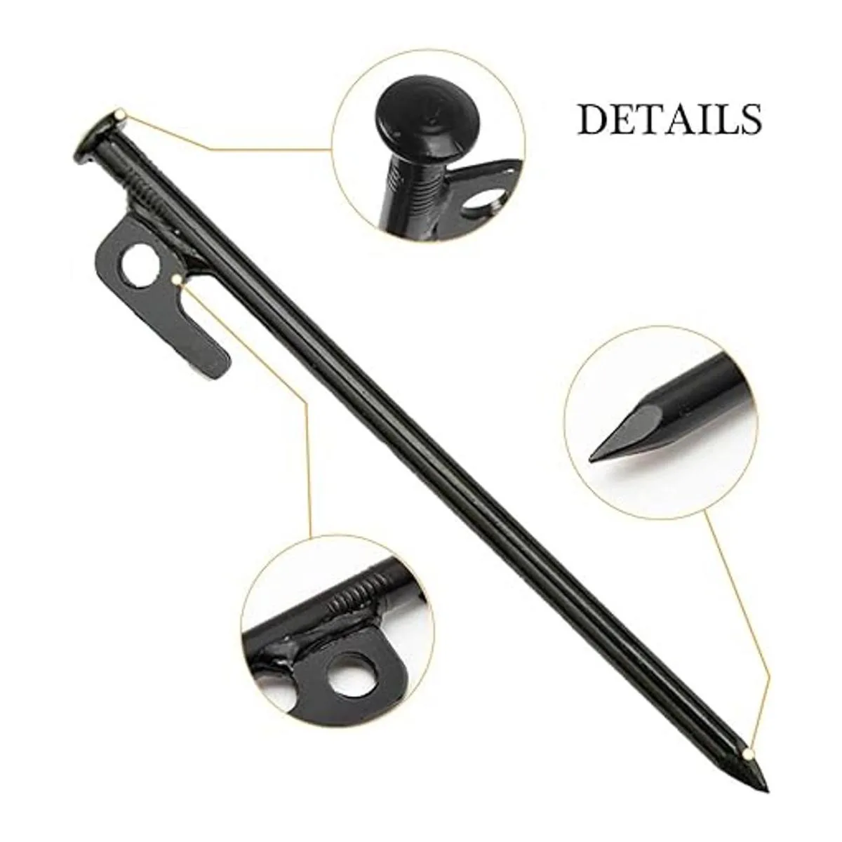 Paquete de 8 estacas de metal resistentes para tienda de_2