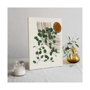 Impresión artística de pared en lienzo de hoja verde_2