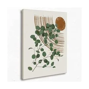 Impresión artística de pared en lienzo de hoja verde_1