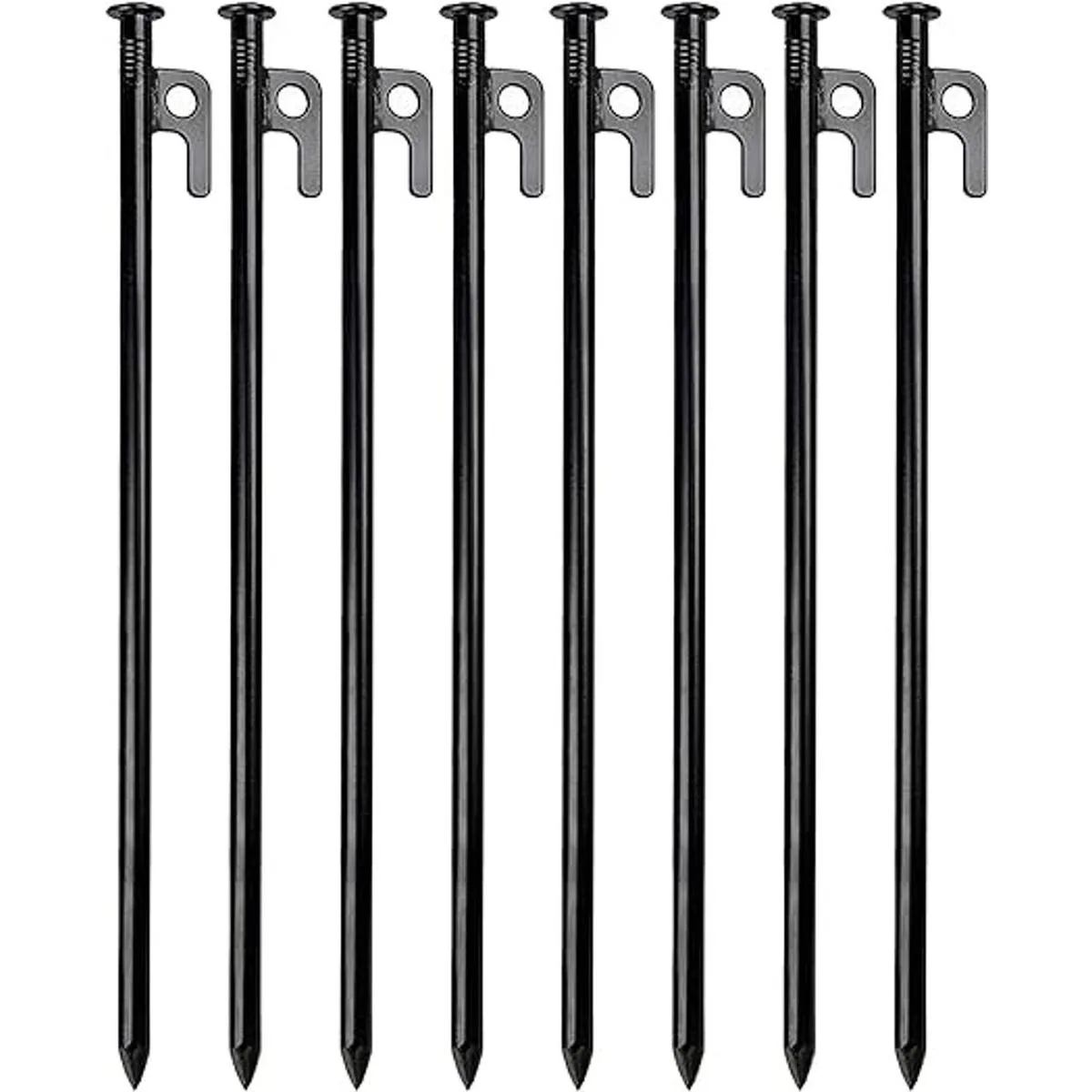 Paquete de 8 estacas de metal resistentes para tienda de_1