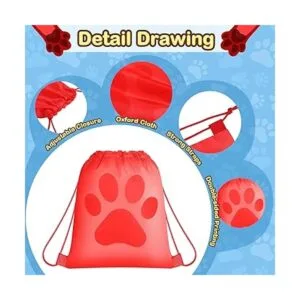 14 piezas de mochila con cordón con estampado de patas_3