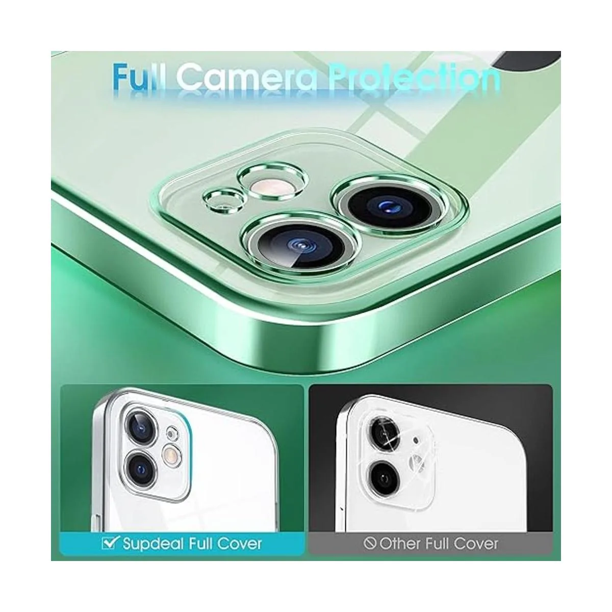 Supdeal Funda transparente para iPhone 12 no amarillea_3