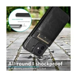 Seabaras Funda tipo cartera para iPhone 11 con tarjetero_5
