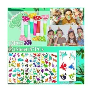 132 piezas de recuerdos de fiesta de dinosaurio anillos_4