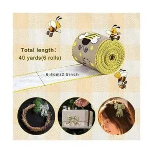 Mlurcu Cinta de abeja de 6 rollos de cinta con alambre de_2