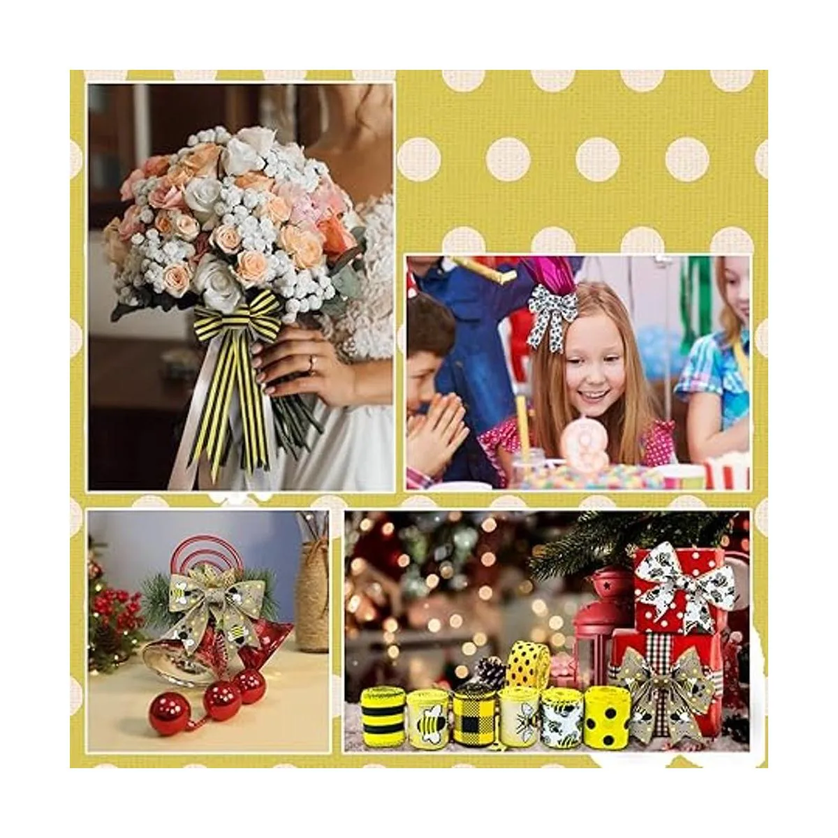 Mlurcu Cinta de abeja de 6 rollos de cinta con alambre de_6