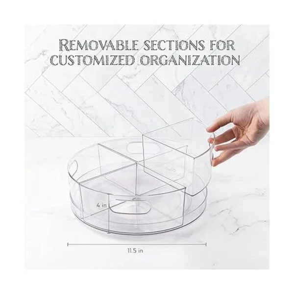 Lazy Susan Tocadiscos de acrílico transparente secciones_2