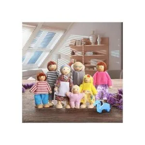 Juego de 7 figuras de madera de PUCKWAY con perro para_7