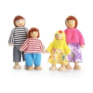 Juego de 7 figuras de madera de PUCKWAY con perro para_2