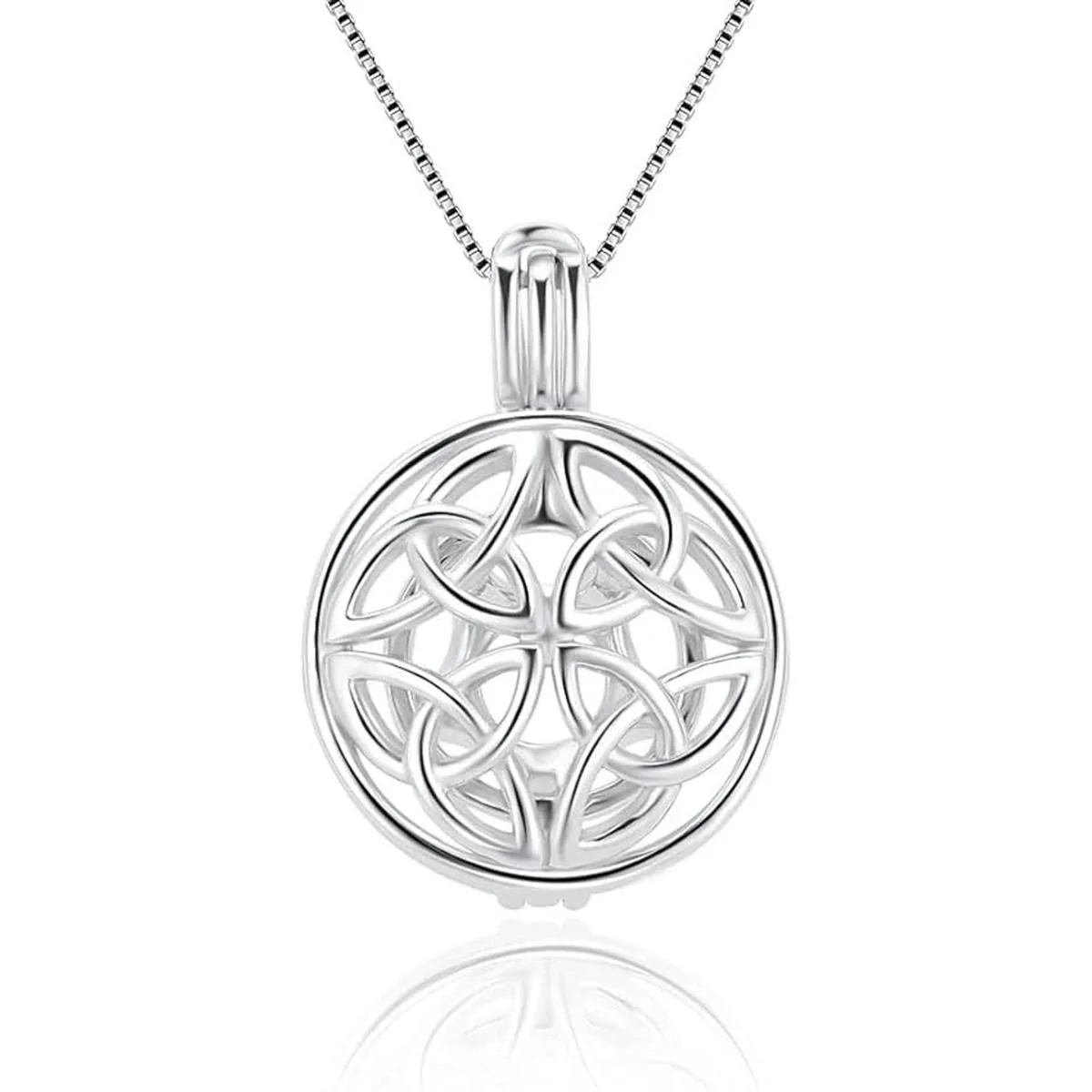 LGSY Colgantes redondos de plata de ley con nudo celta_1