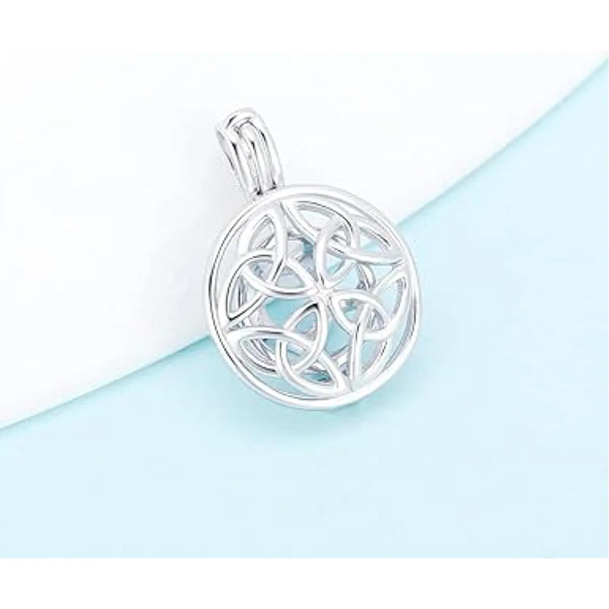 LGSY Colgantes redondos de plata de ley con nudo celta_2