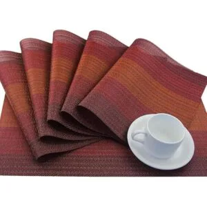 pigchcy Mantel individual redondo de vinilo resistente al_3