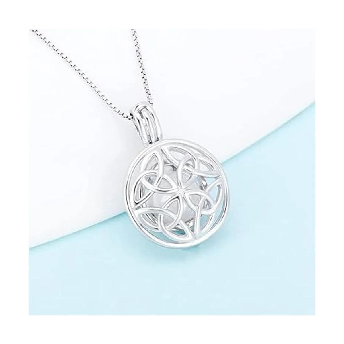 LGSY Colgantes redondos de plata de ley con nudo celta_5