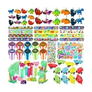 132 piezas de recuerdos de fiesta de dinosaurio anillos_1
