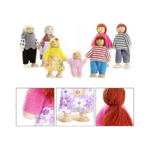 Juego de 7 figuras de madera de PUCKWAY con perro para_6