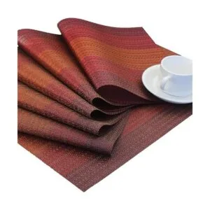 pigchcy Mantel individual redondo de vinilo resistente al_4