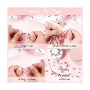 UFU Kit de fabricación de pulseras con dijes para niñas_5