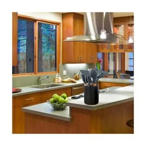 Soporte de utensilios de cocina de cerámica negra para_2