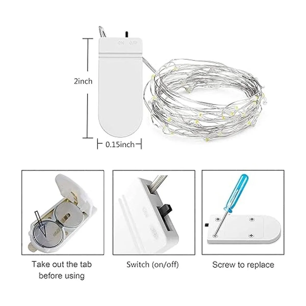 Paquete de 16 luces LED de 10 pies 30 luces LED de hadas_2