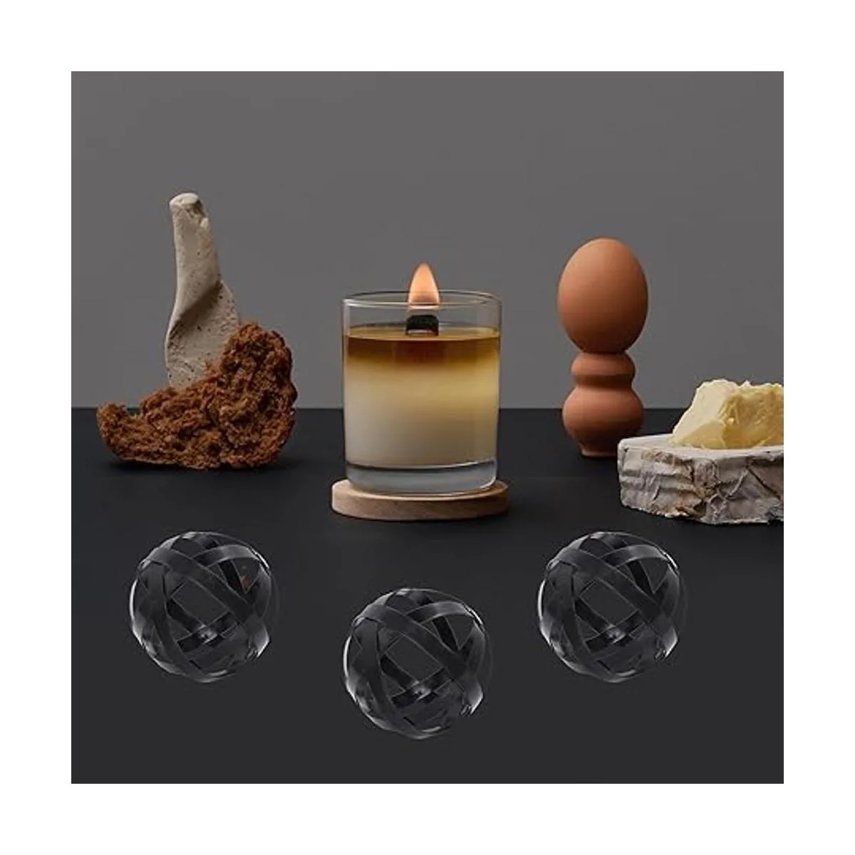 Juego de 3 esferas decorativas de 3.3 pulgadas bolas_4