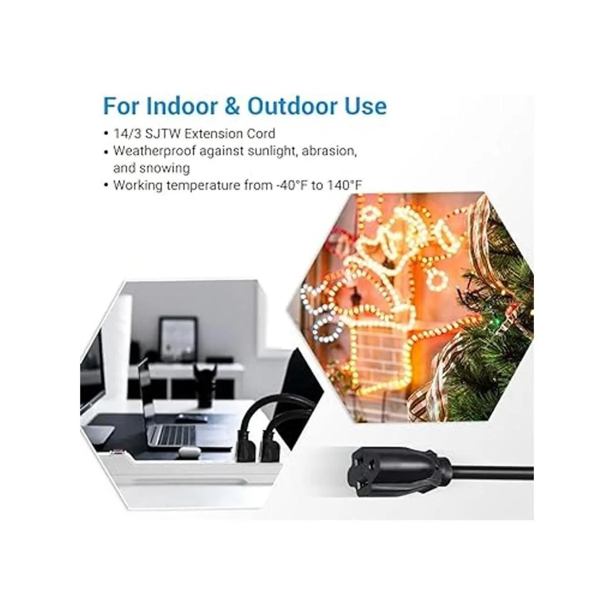 DEWENWILS Cable de extensión SJTW de 143 de 6 pies_3