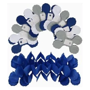 Guirnalda de serpentinas para decoración de fiesta azul_5