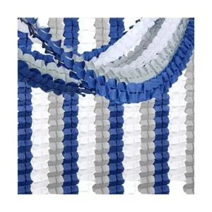 Guirnalda de serpentinas para decoración de fiesta azul_3