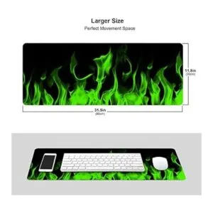 Alfombrilla de ratón abstracta verde y negro para juegos_2