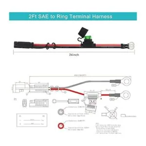 Paquete de 2 Arnés de terminal SAE a anillo tórico de 2_3