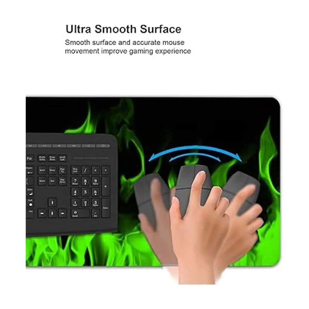 Alfombrilla de ratón abstracta verde y negro para juegos_3