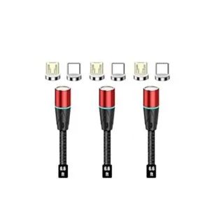 NetDot Gen12 Micro USB y USBC 6.6ft3 Pack rojo Cable de_1