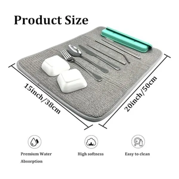 Paquete de 3 alfombrillas para secar platos de microfibra_2