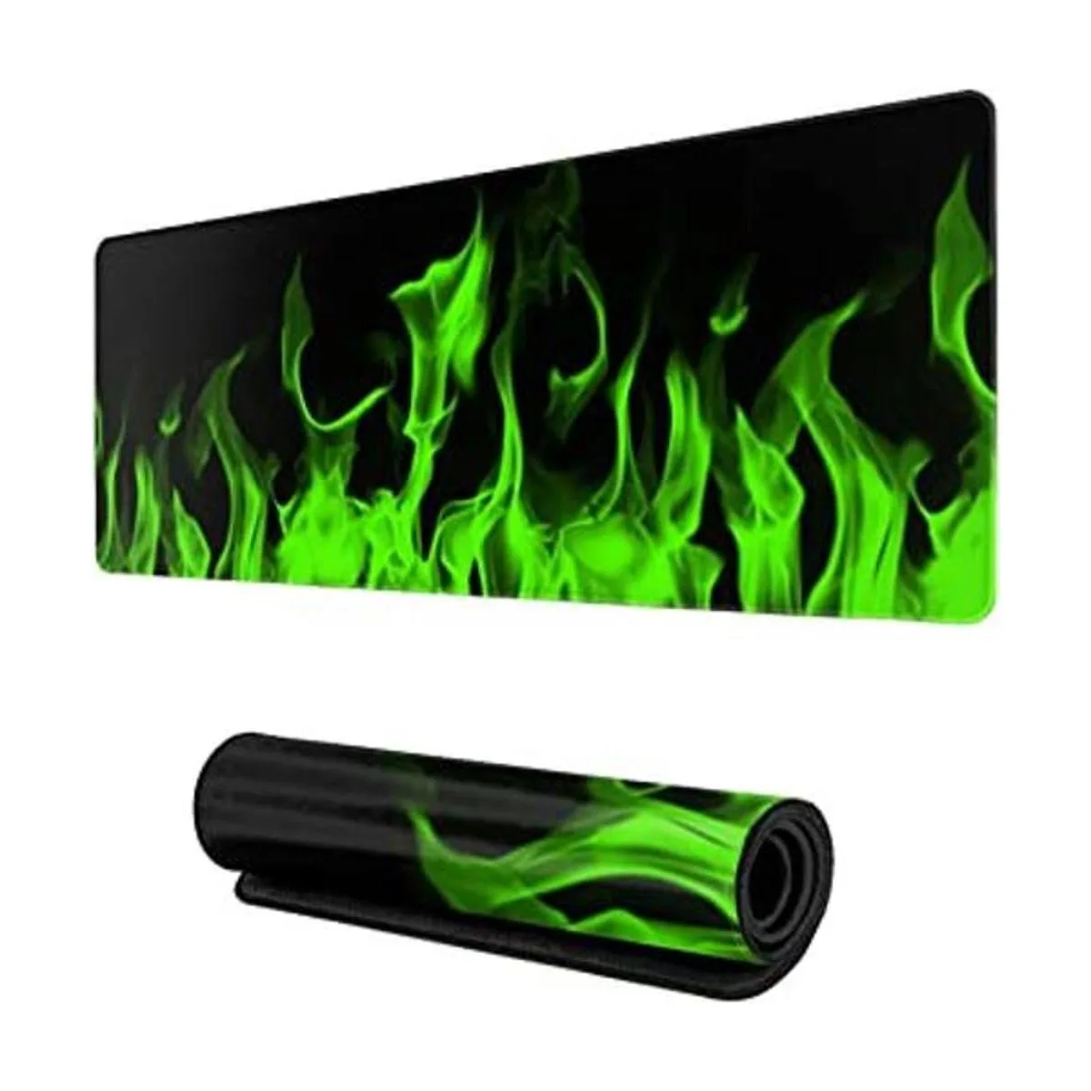 Alfombrilla de ratón abstracta verde y negro para juegos_1