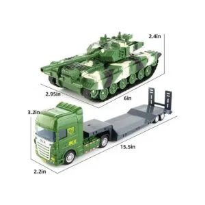 Juguete de camión plano con tanque juguetes del ejército_2