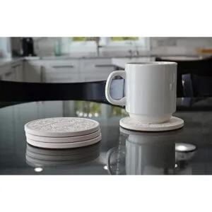 CoasterStone Posavasos de piedra absorbente juego de 4_2