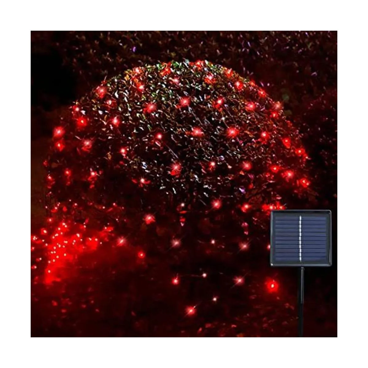 Luces solares de Navidad rojas 204 luces LED de malla_1