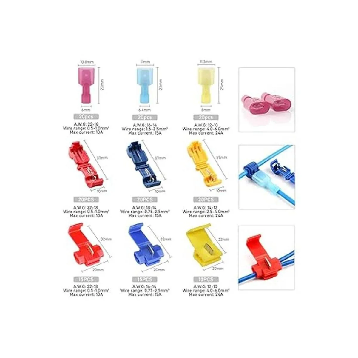 FIXITOK Kit de conectores de empalme rápido de 160 piezas_2