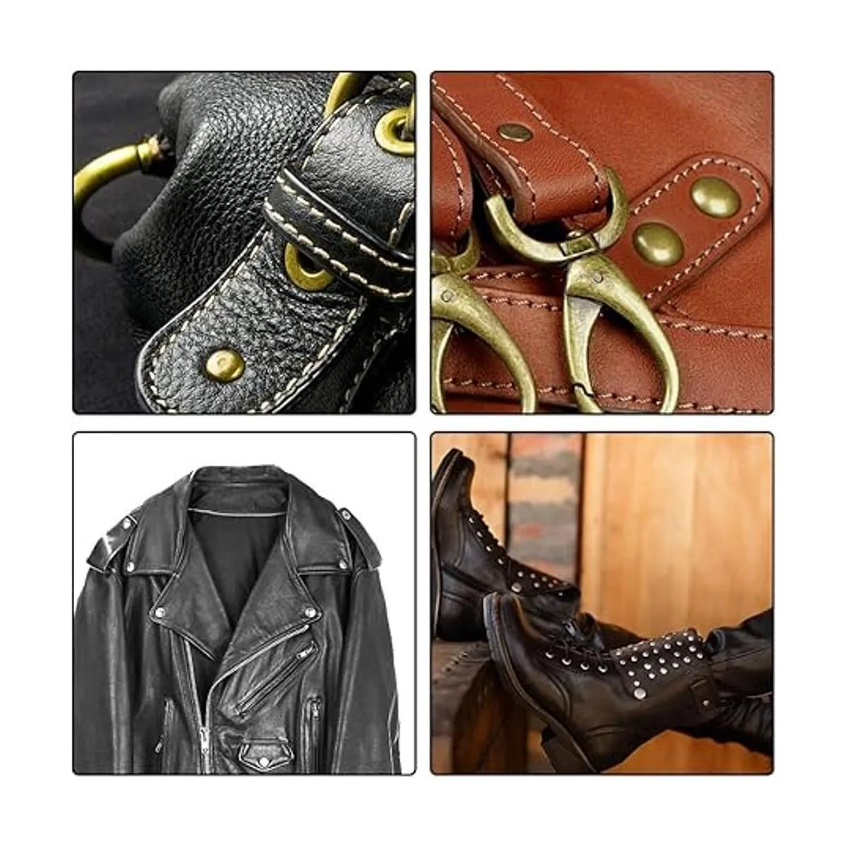 TLKKUE Juego de 360 remaches de cuero 4 colores doble_6
