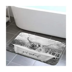 Get Naked Alfombra de baño suave de vaca divertida_2