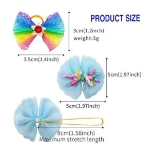 Mruq pet 100 lazos para el pelo de perro con bandas de_4