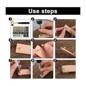 TLKKUE Juego de 360 remaches de cuero 4 colores doble_4