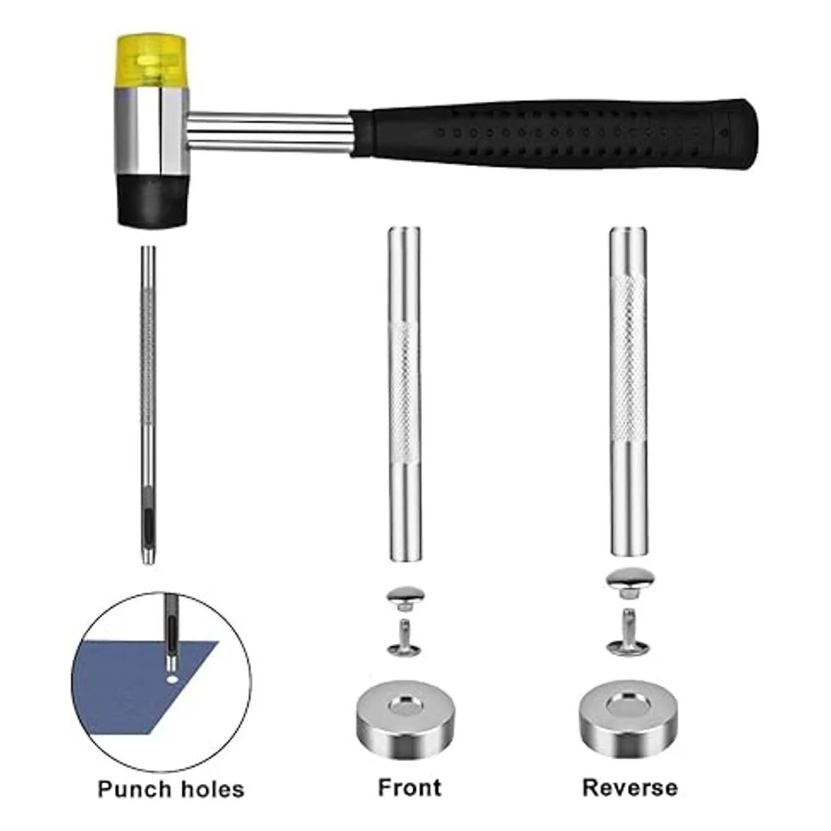 TLKKUE Juego de 360 remaches de cuero 4 colores doble_3