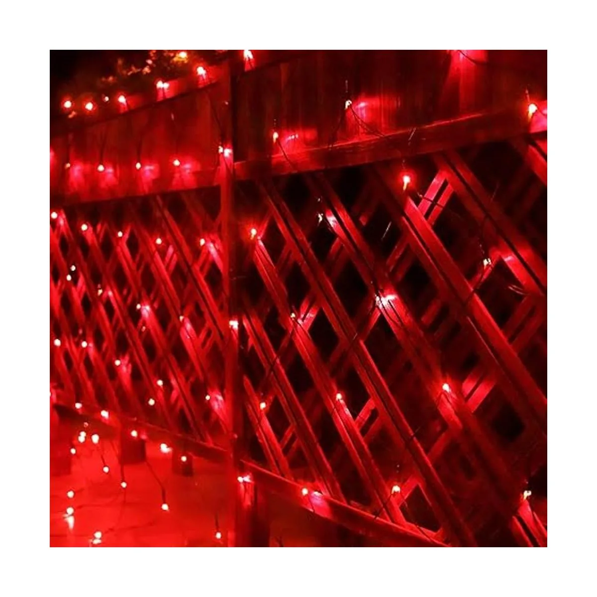 Luces solares de Navidad rojas 204 luces LED de malla_2