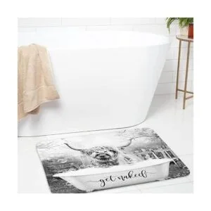 Get Naked Alfombra de baño suave de vaca divertida_4