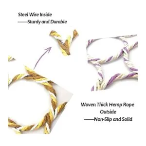 BNOSDM 2 paquetes de red de cuerda de cáñamo para pájaros_5