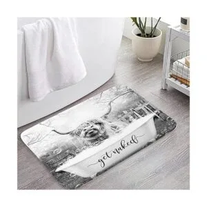 Get Naked Alfombra de baño suave de vaca divertida_3