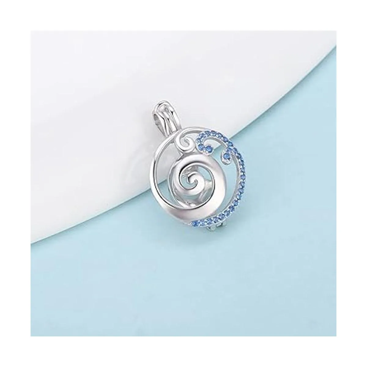 LGSY Colgantes de jaula de perlas de plata de ley azul CZ_2