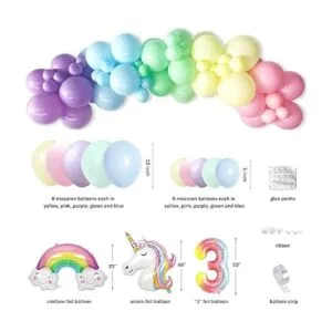 Hombae Decoraciones de fiesta de cumpleaños de unicornio_2