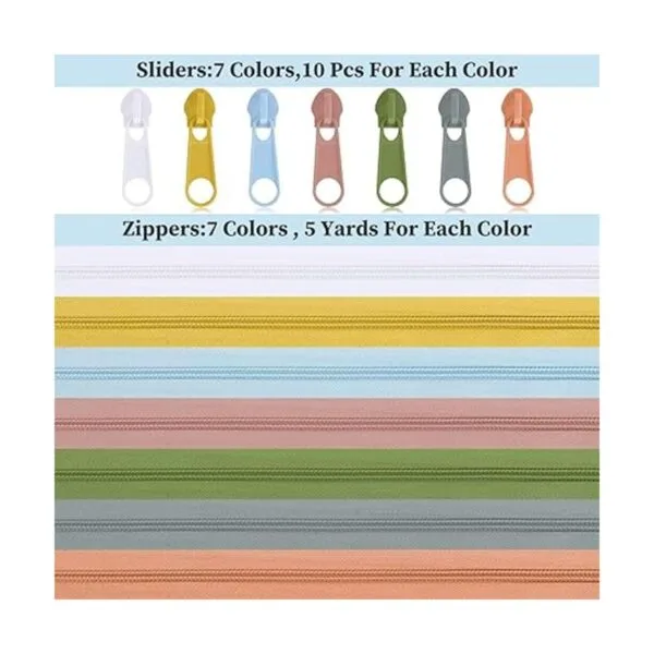 35 yardas7 piezas de colores surtidos 5 cremalleras de_3