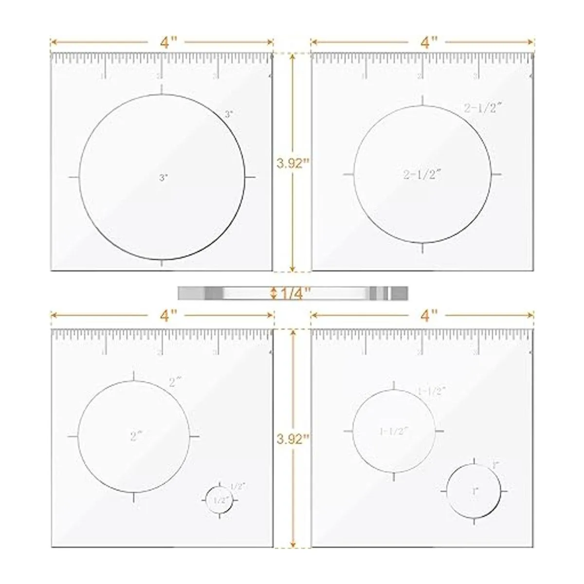 Monliful Paquete de 4 plantillas de incrustaciones de_7